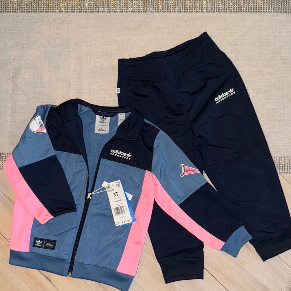 Adidas Kids Track Suit - Blue and Pink